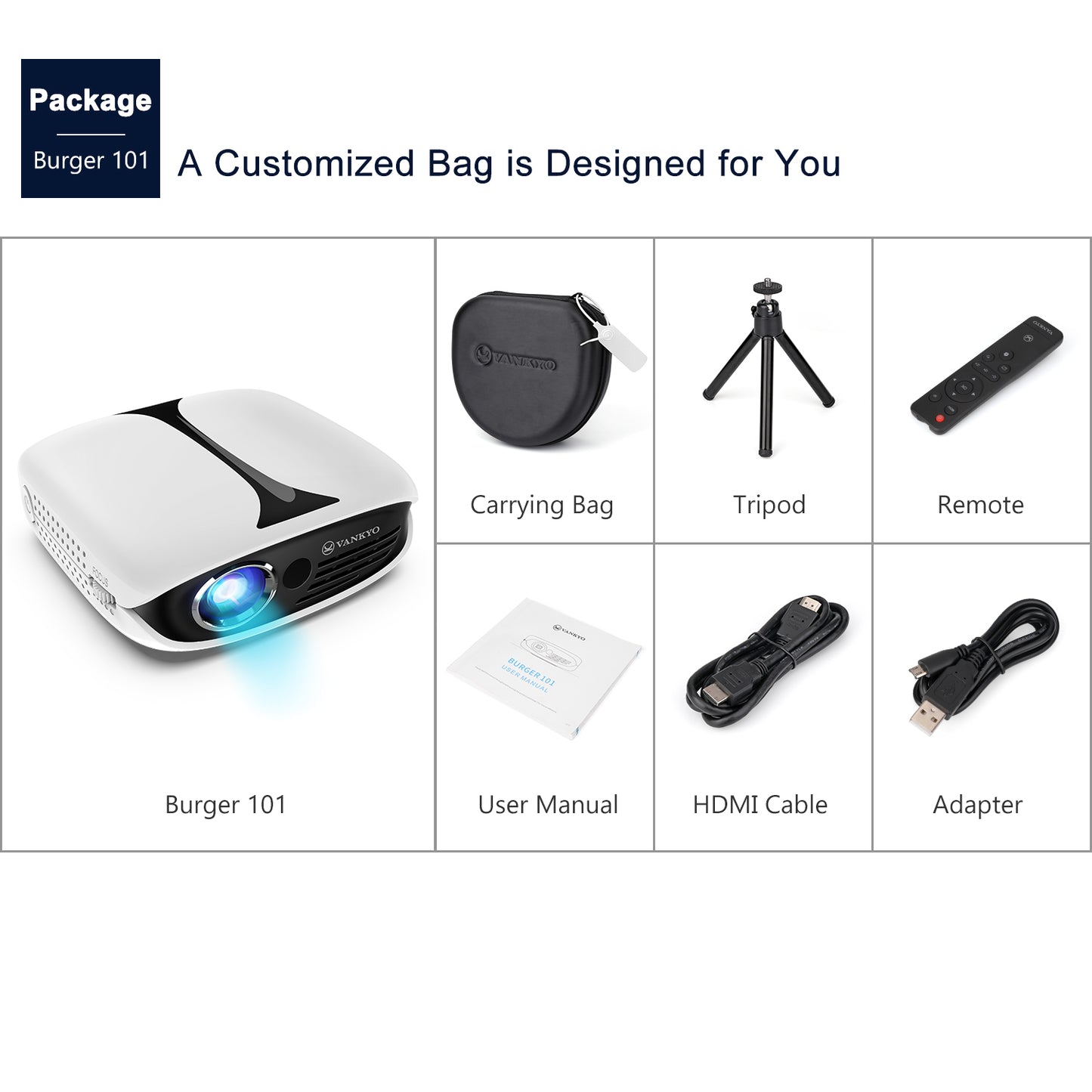 Vankyo Burger 101 Mini Projector - eplanetworld