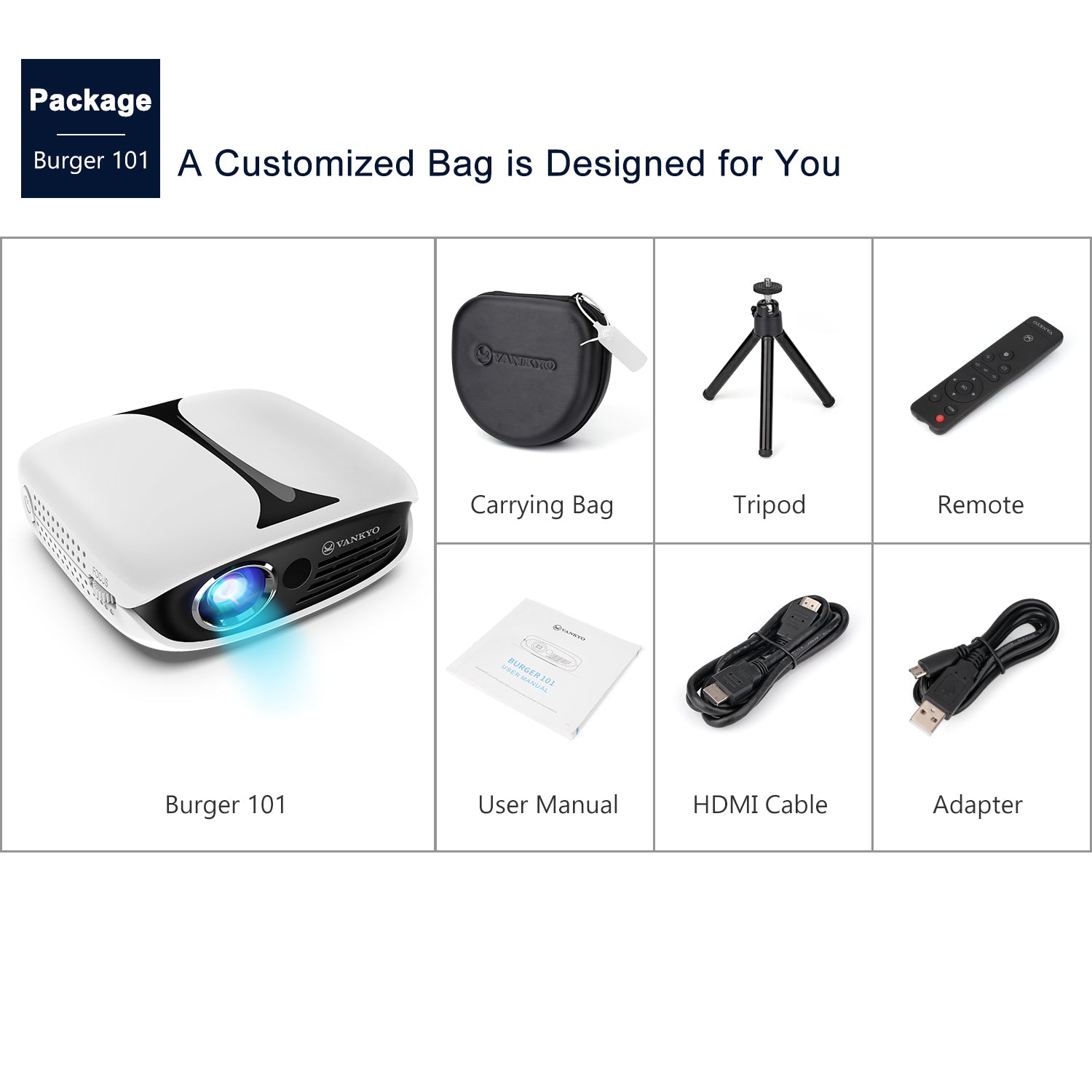 Vankyo Burger 101 Mini Projector - eplanetworld