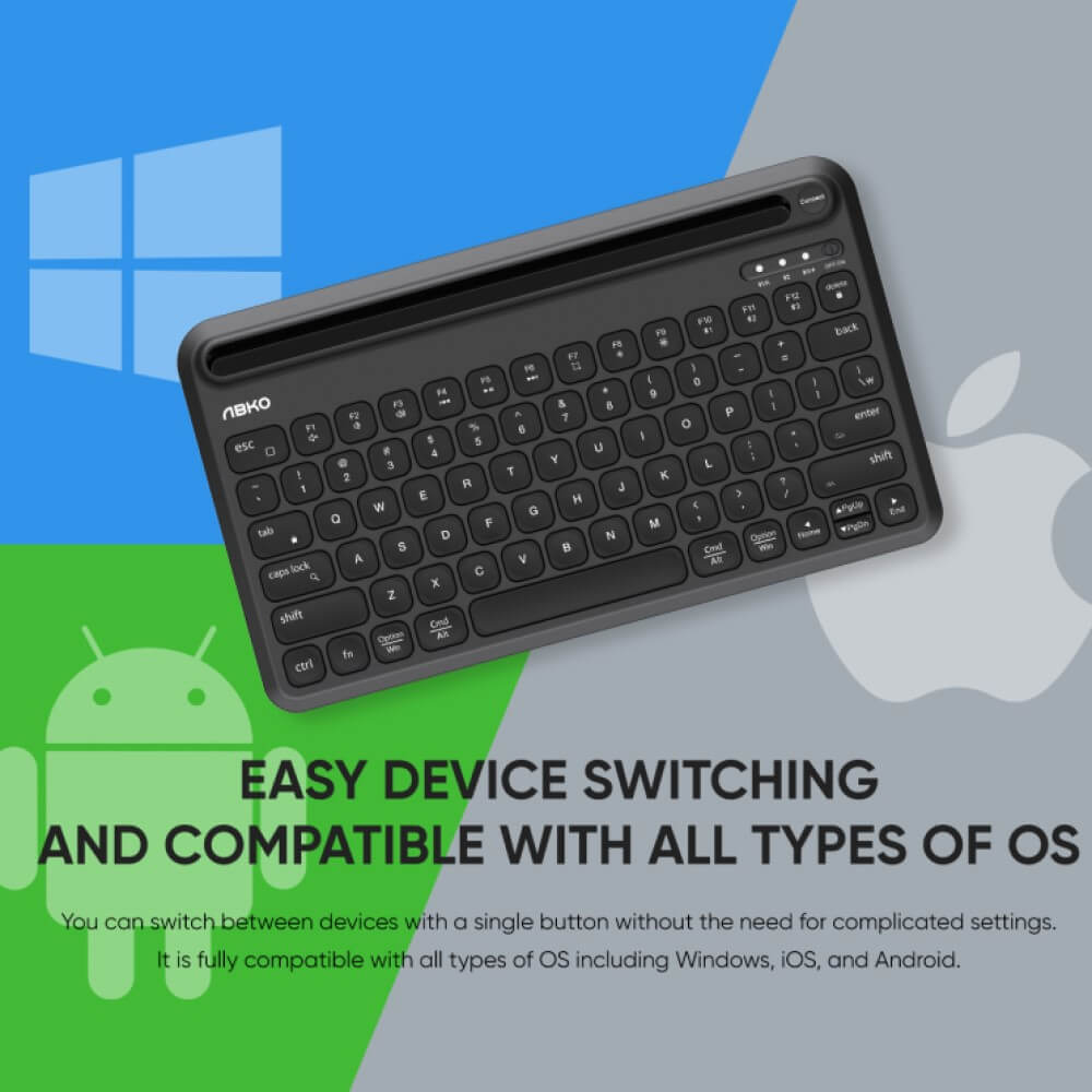 ABKO MultiDevice Wireless Keyboard