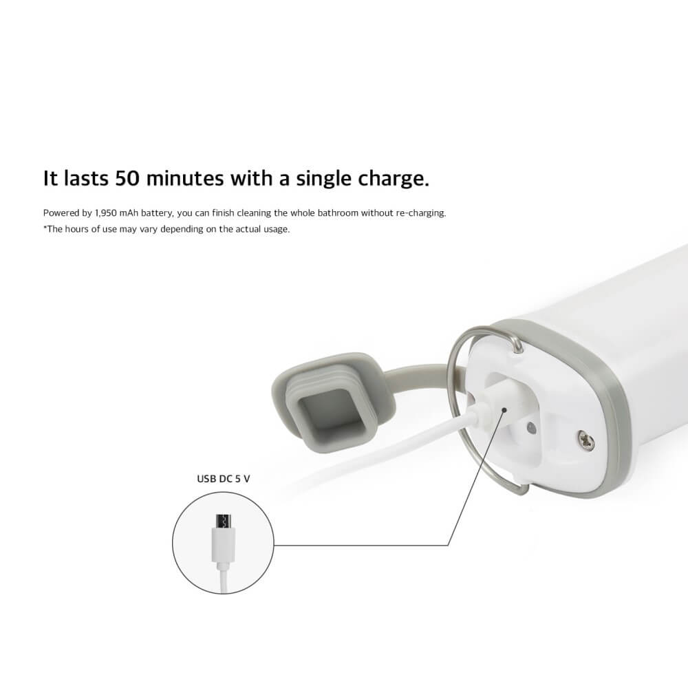 ABKO Wireless Electric Spin Bathroom Scrubber - Usage